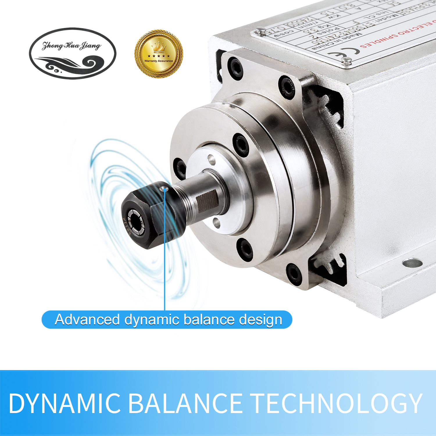1.5KW Air Cooled Spindle Square CNC Spindle Motor ER11/ER16