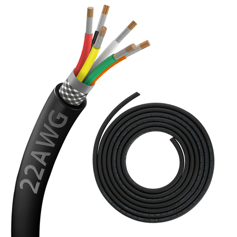 Zhong Hua jiang UL2464 22AWG 22/6 6 CORE CABLER TABLER TIRE -проволоки экранированный проволоки для CNC Router Machine CNC VFD Spindle, 3D Printer